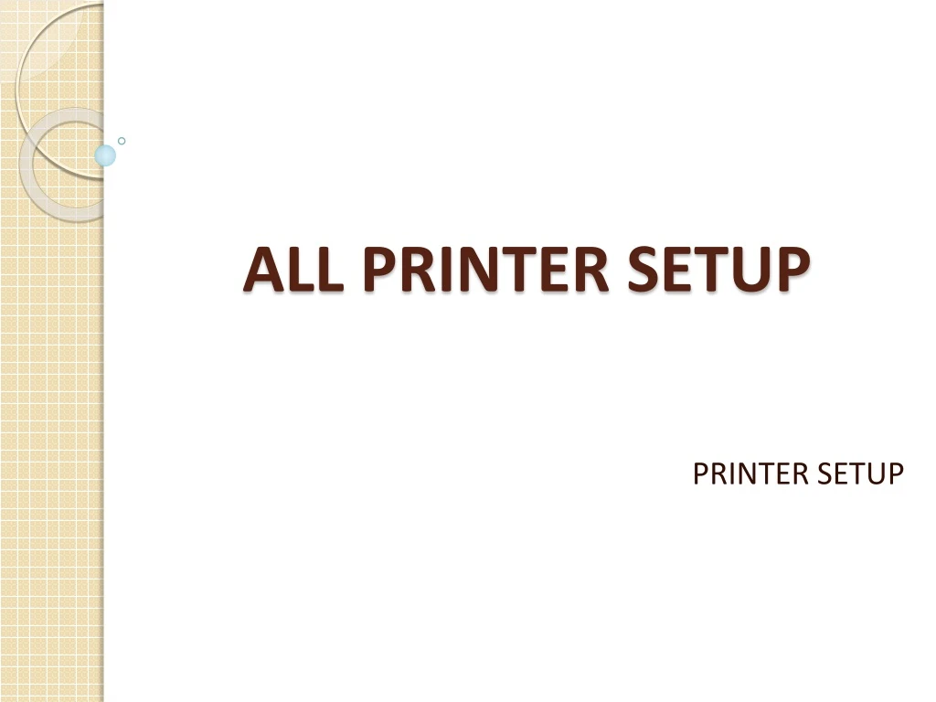 all printer setup