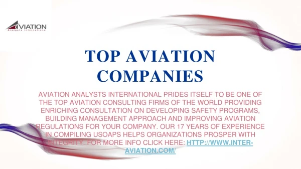 Aviation Consulting Companies