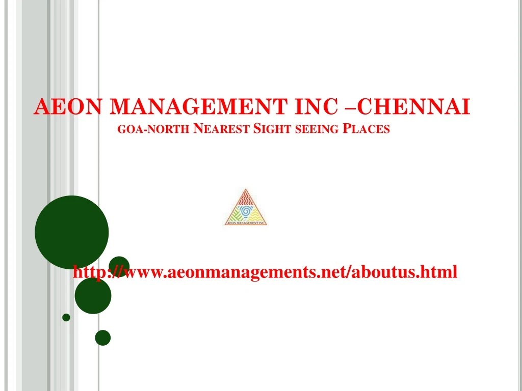 aeon management inc chennai goa north nearest sight seeing places