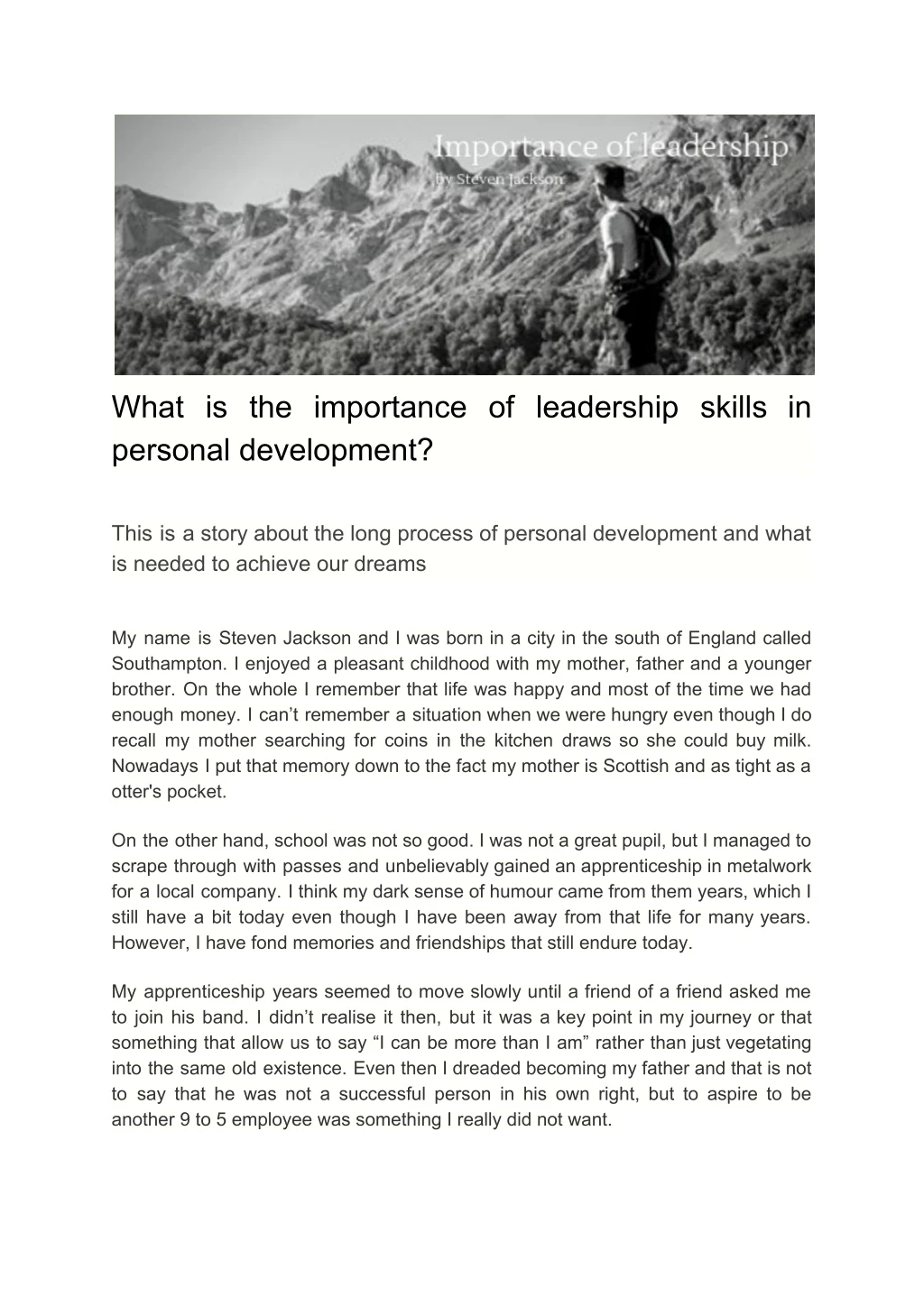 what is the importance of leadership skills