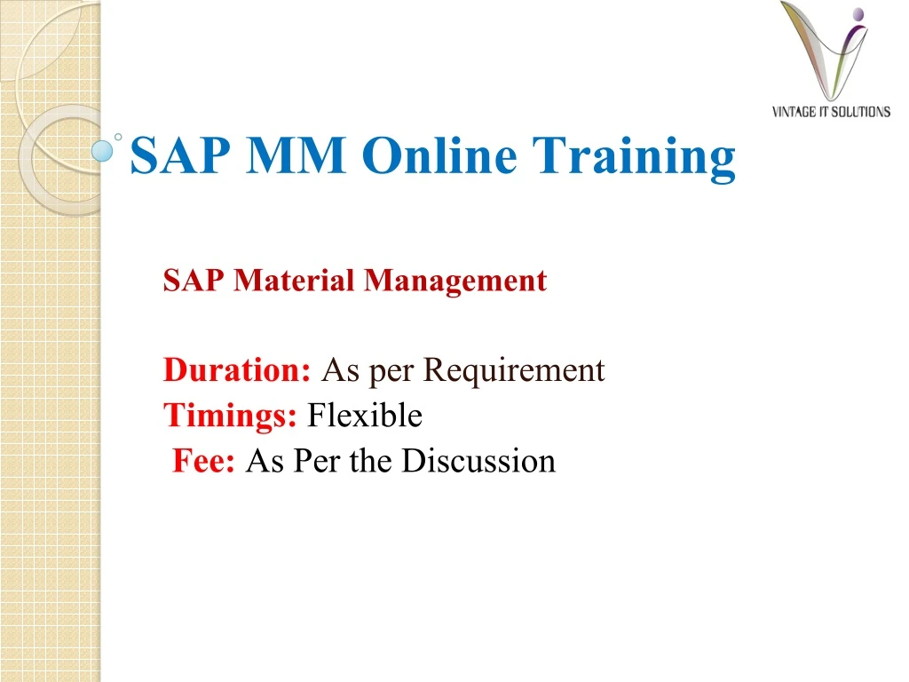 sap mm online training