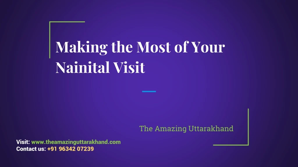 making the most of your nainital visit