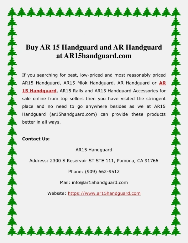 Buy AR 15 Handguard and AR Handguard at AR15handguard.com