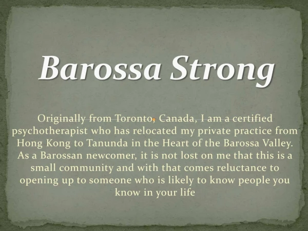 Addiction Counselling Barossa-Barossa Strong