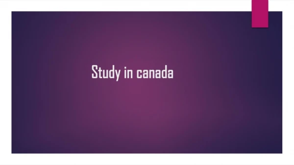 Study in canada