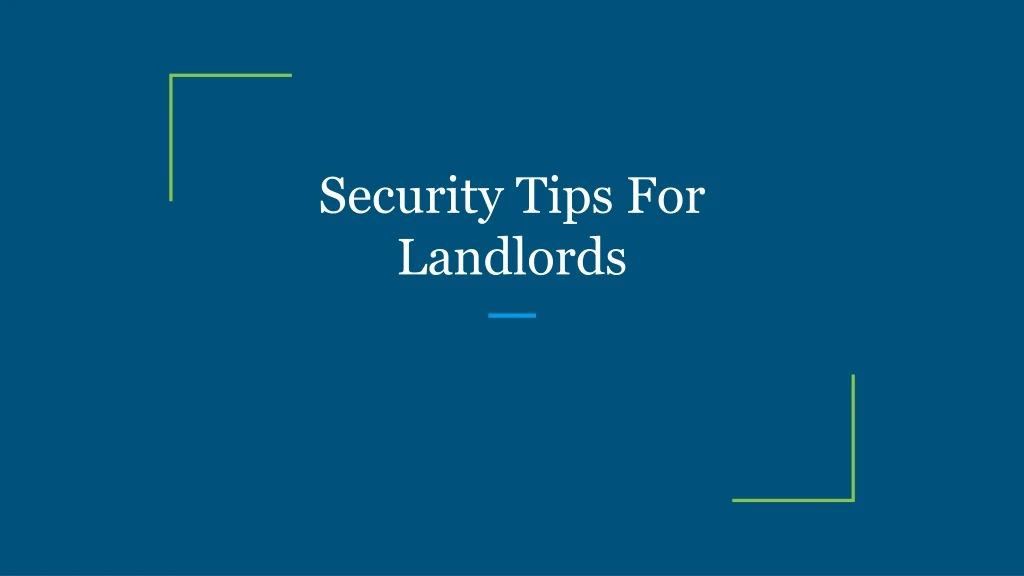 security tips for landlords