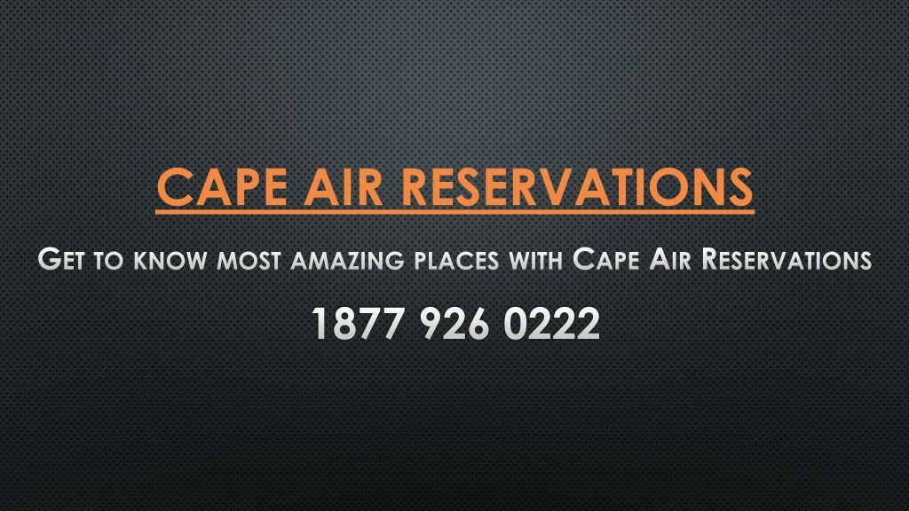 cape air reservations