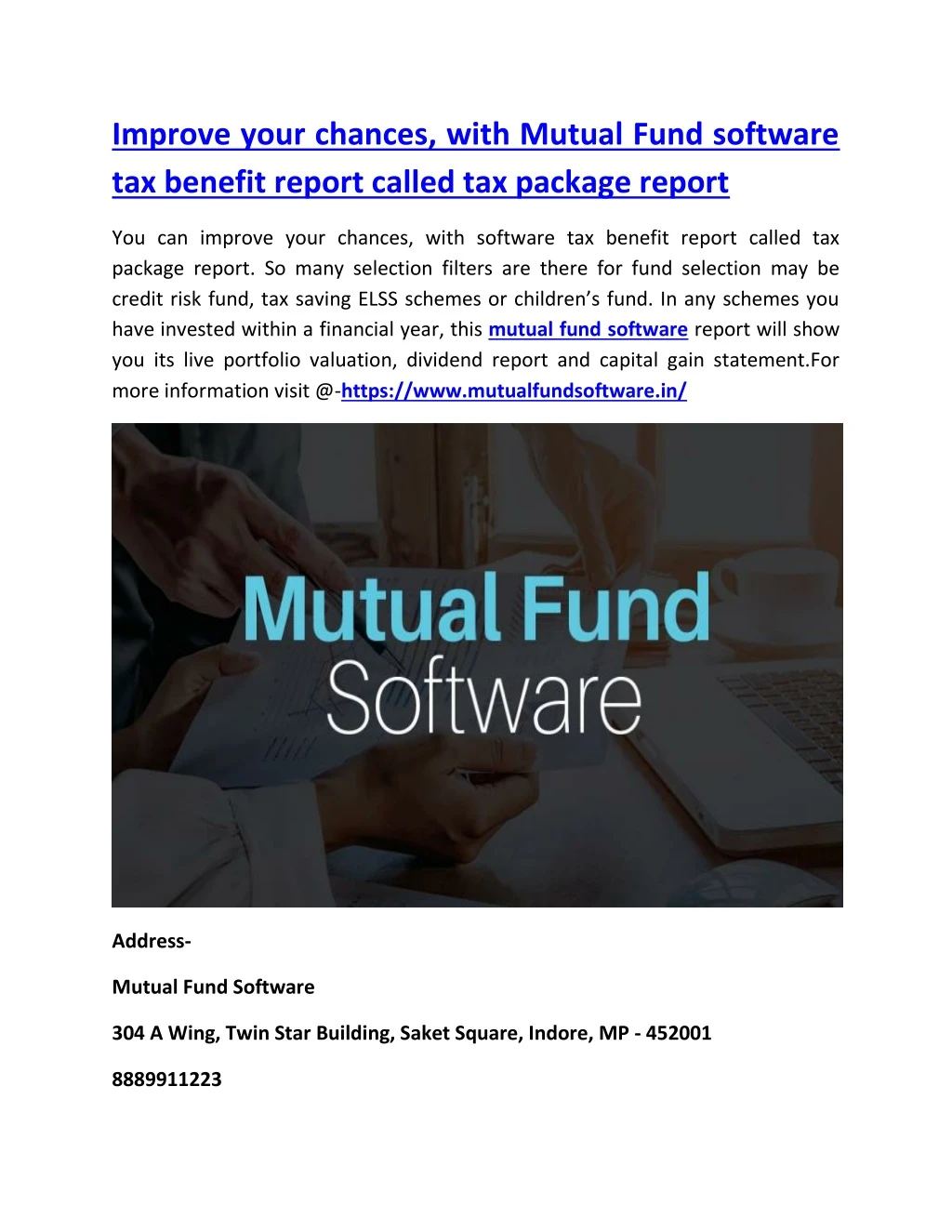 improve your chances with mutual fund software