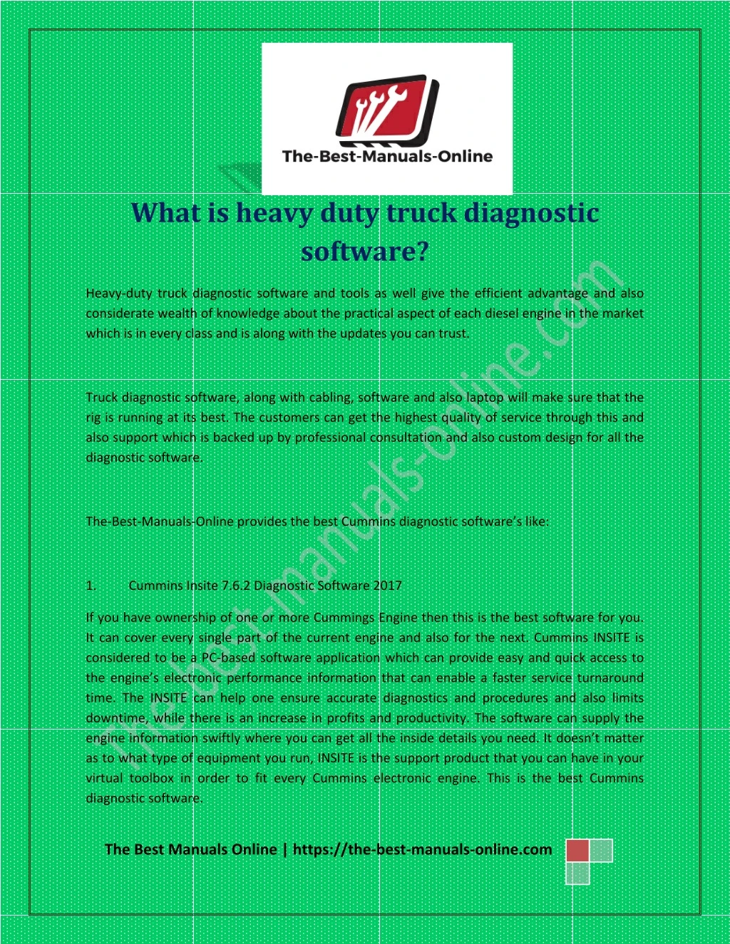 what is heavy duty truck diagnostic software