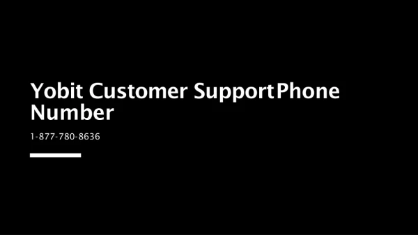 Yobit Customer Support 【 1(877)-780-8636】 Phone Number