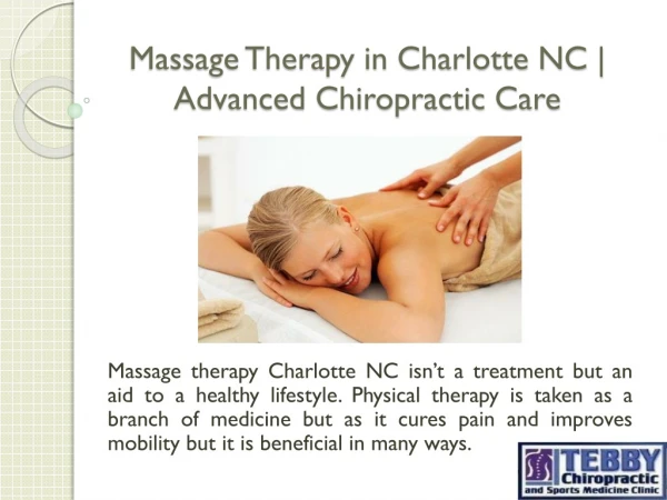 Massage Therapy in Charlotte NC | Advanced Chiropractic Care