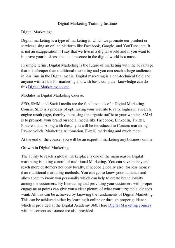 digital marketing training institute