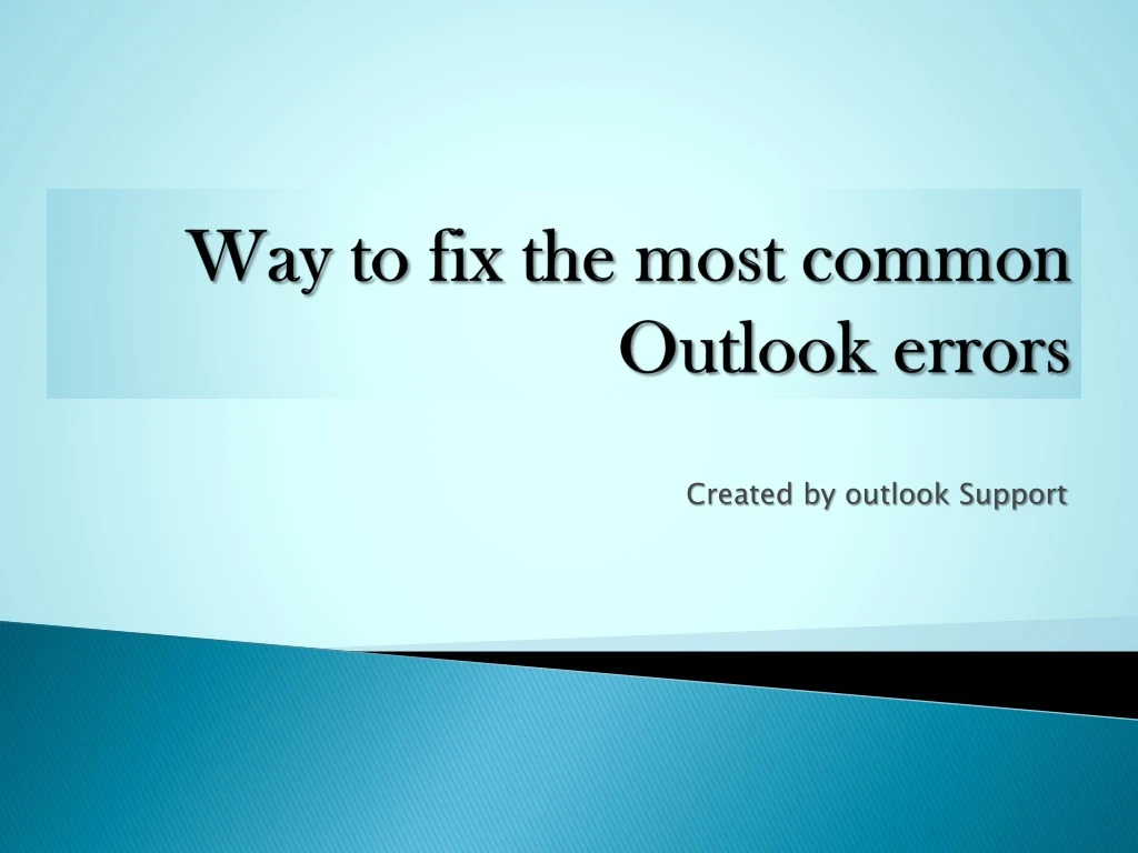 way to fix the most common outlook errors