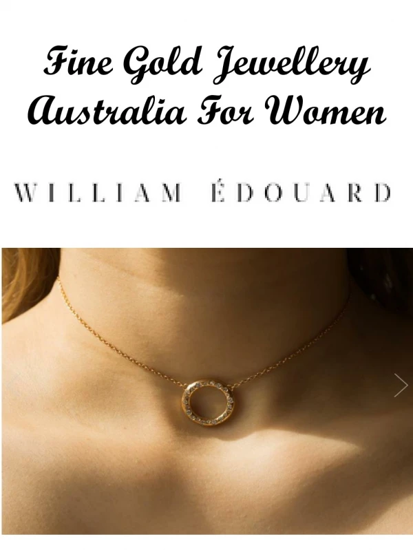 Fine Gold Jewellery Australia For Women