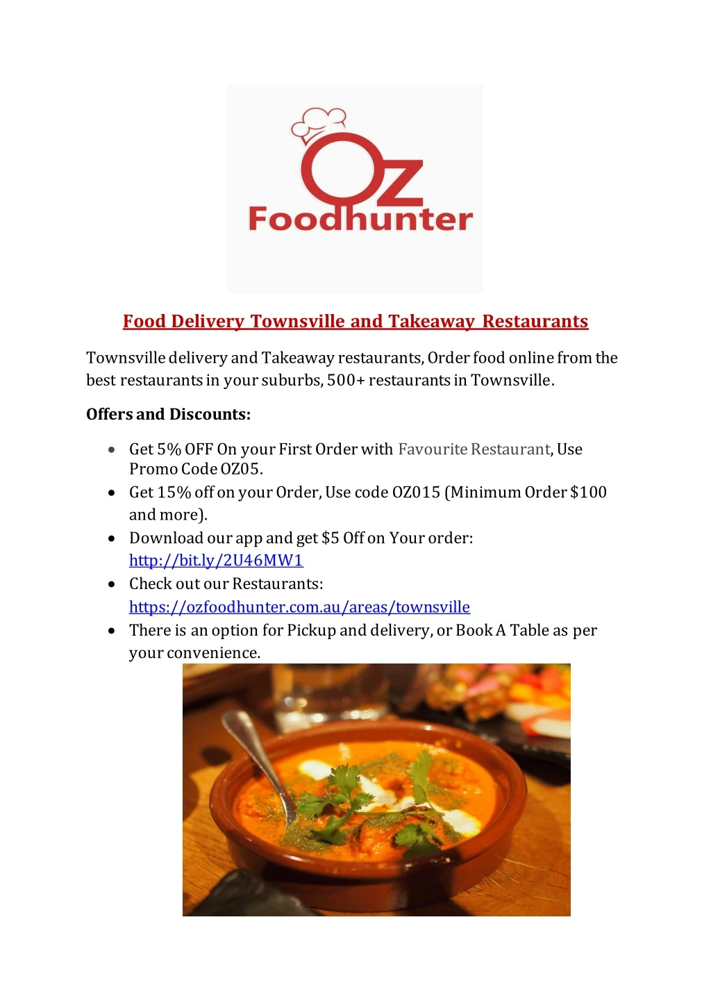 food delivery townsville and takeaway restaurants