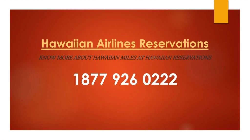 hawaiian airlines reservations