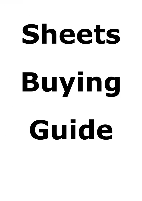 Sheets buying guide