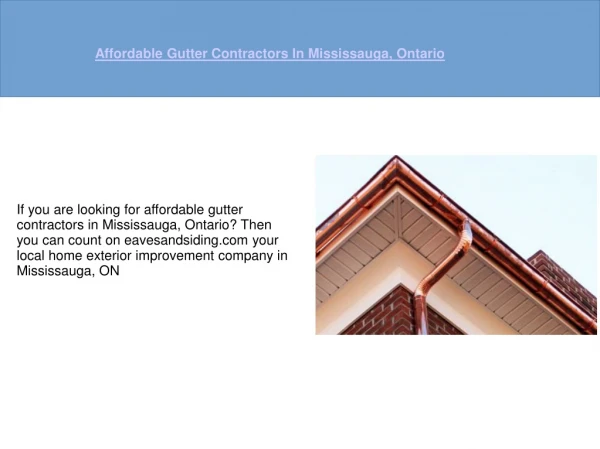 Gutter Contractors Mississauga