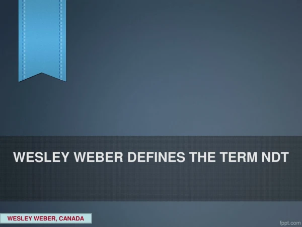 WESLEY WEBER DISCUSSING ABOUT THE NDT TERM.