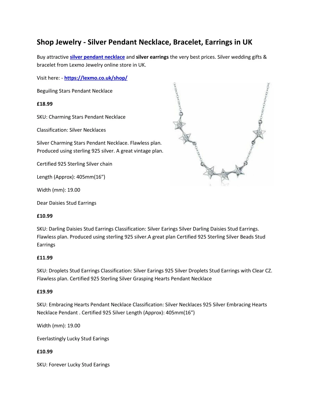 shop jewelry silver pendant necklace bracelet