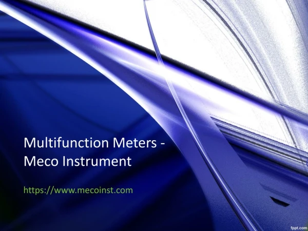 Multifunction Meters - Meco Instrument