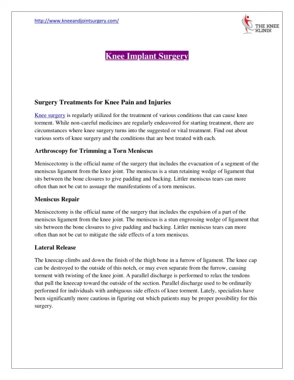 PPT - Knee Implant | Replacement Surgery | Surgeon In Pune ...