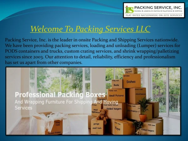 Professional Packing & Shipping Services - PackingServiceInc