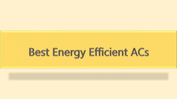 Best Energy Efficient ACs
