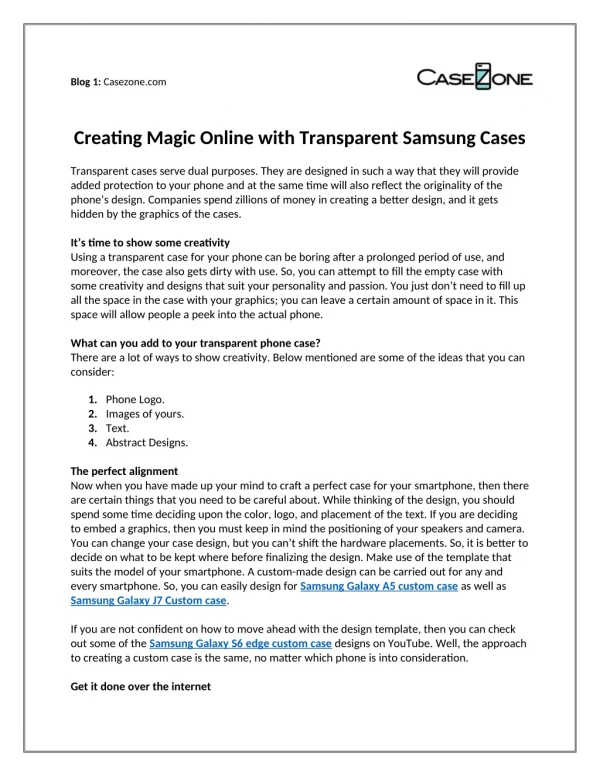 Creating Magic Online with Transparent Samsung Cases