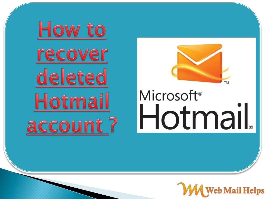 how to r ecover deleted hotmail account