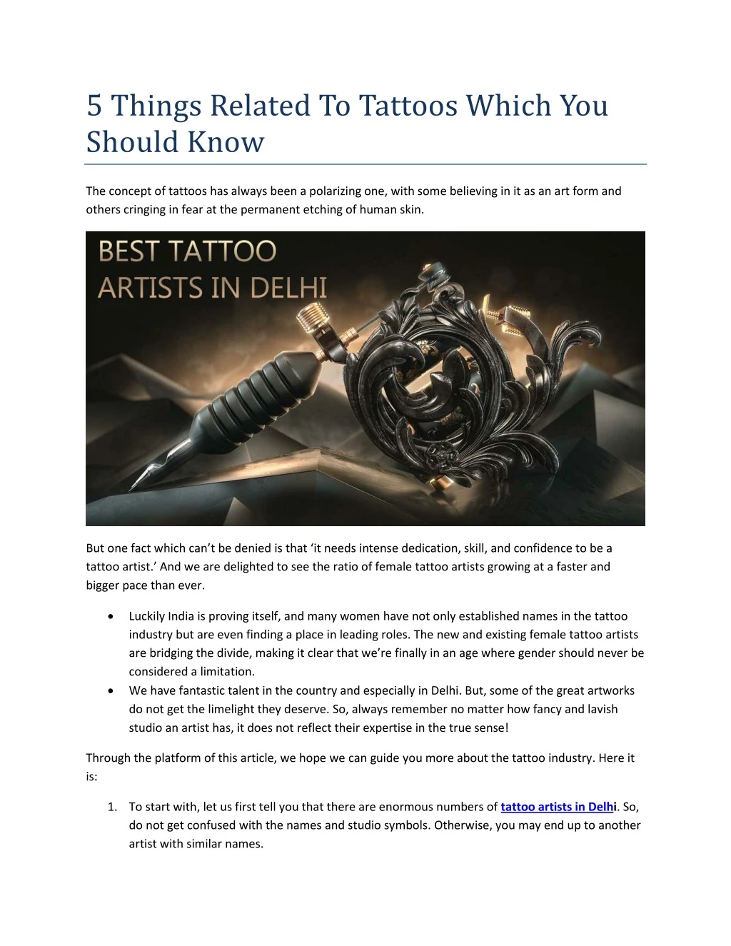 5 things related to tattoos which you should know