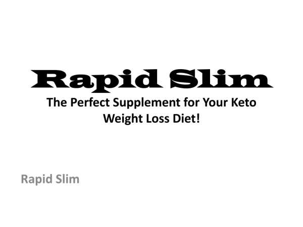 Rapid Slim Reviews : Boost Energy & Burn Body Fat Naturally!