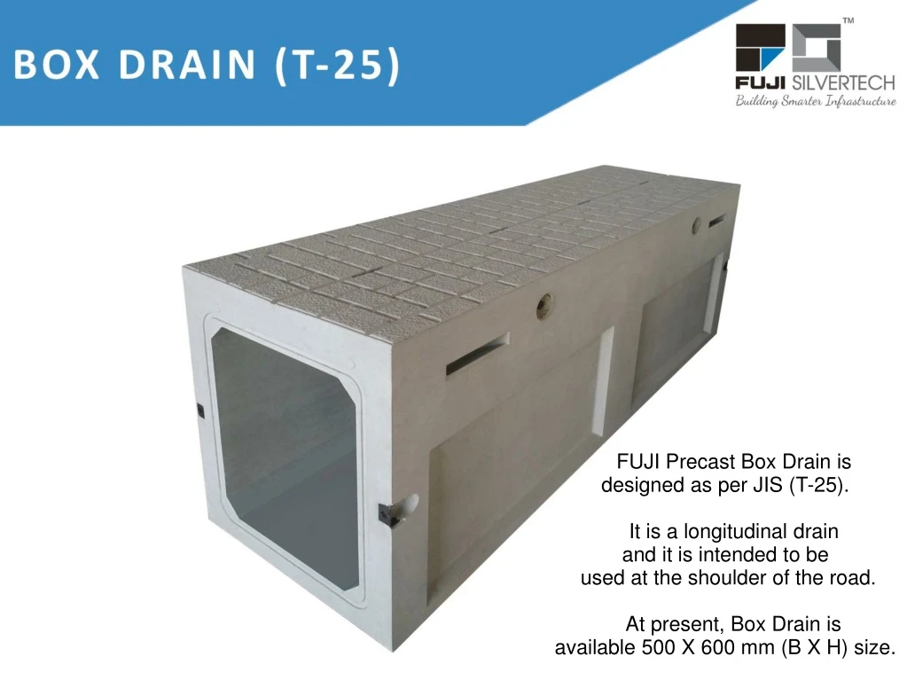 fuji precast box drain is designed