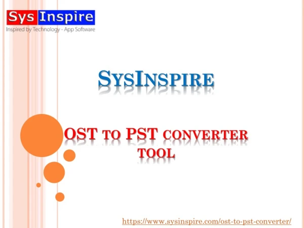 SysInspire OST to PST converter