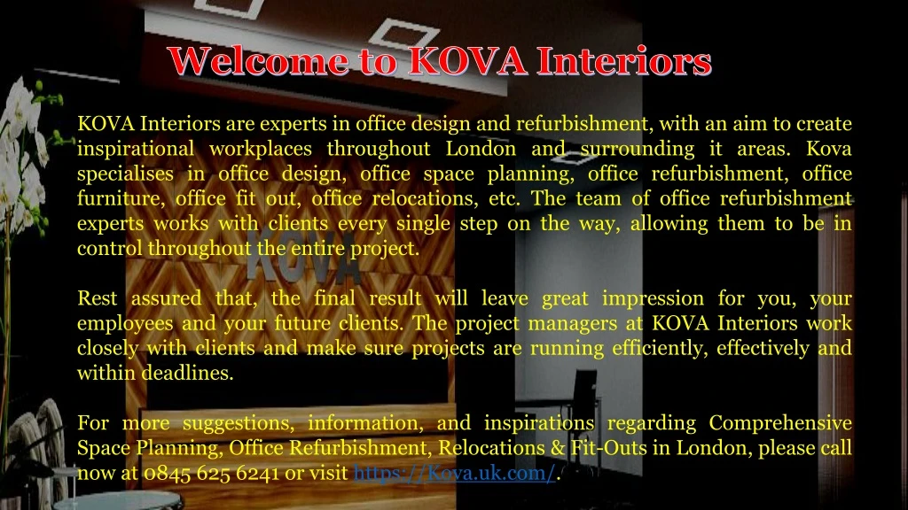 kova interiors are experts in office design