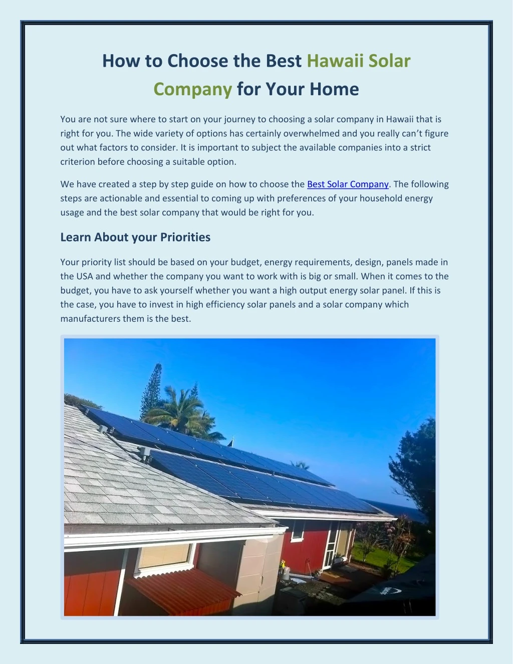 how to choose the best hawaii solar company