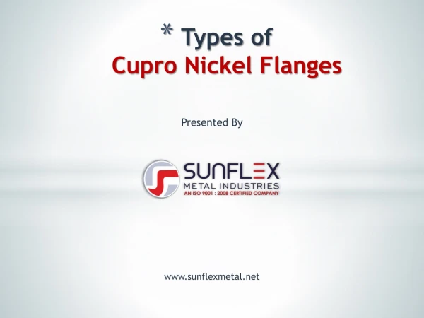 Types of Cupro Nickel Flanges