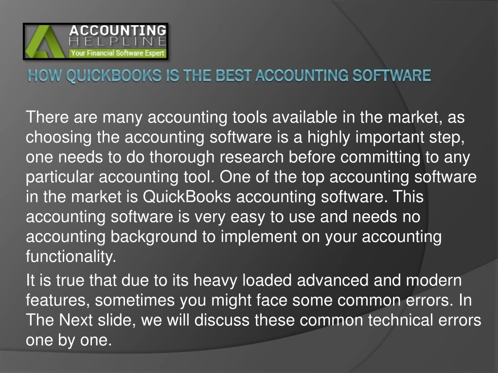 how quickbooks is the best accounting software