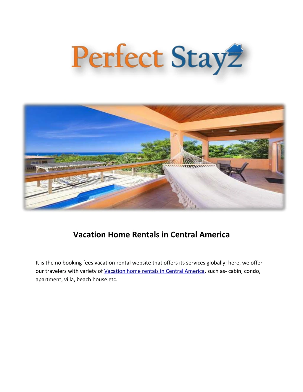 vacation home rentals in central america