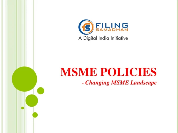 Msme policies changing msme landscape