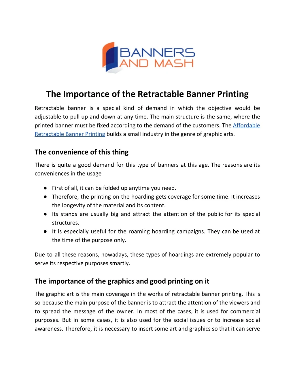 the importance of the retractable banner printing