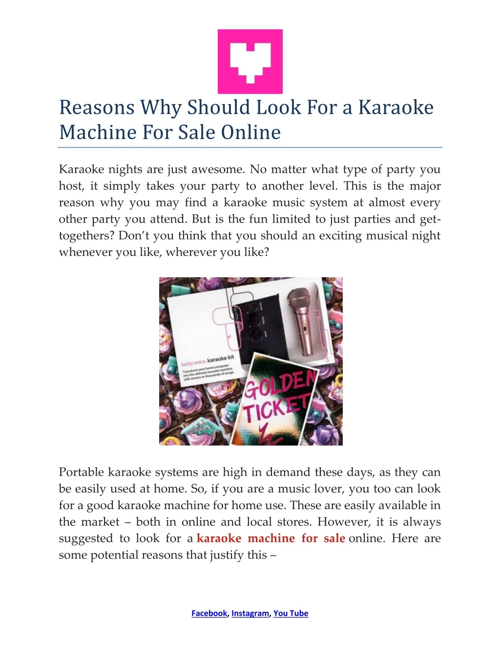 reasons why should look for a karaoke machine