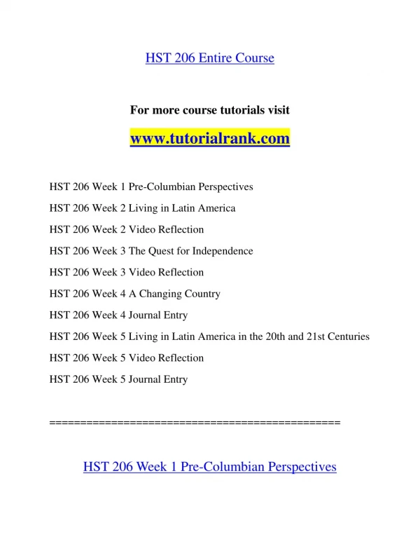 HST 206 Inspiring Innovation/tutorialrank.com