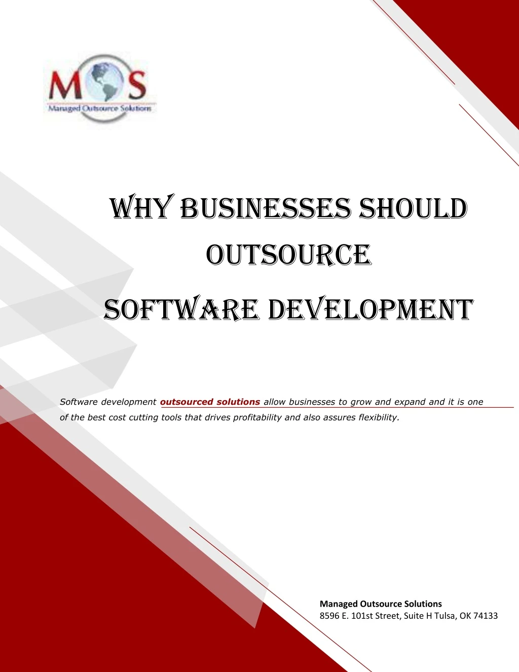 why businesses should outsource