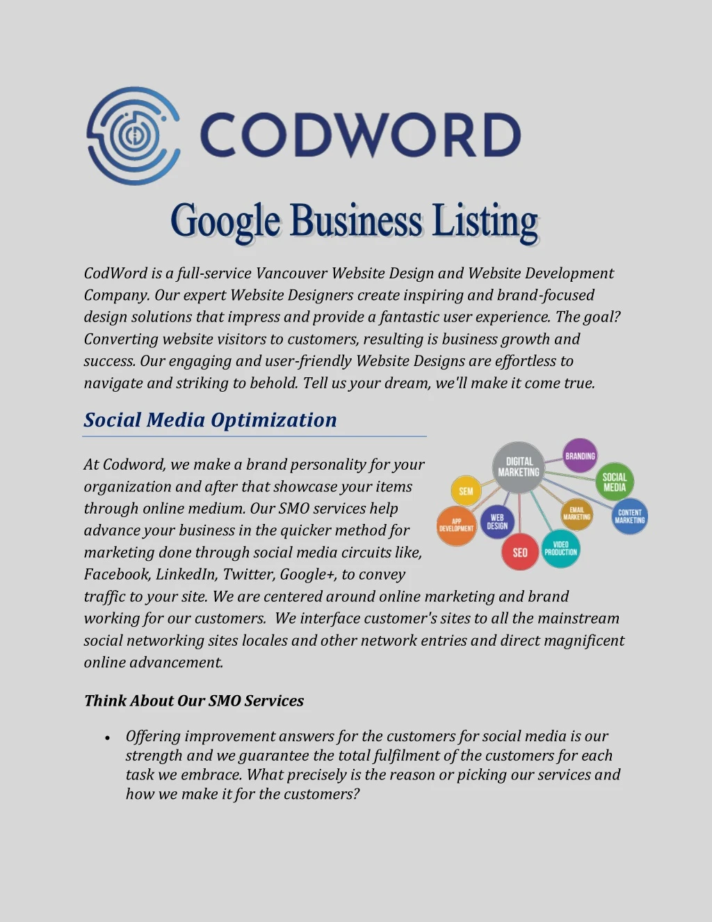 codword is a full service vancouver website
