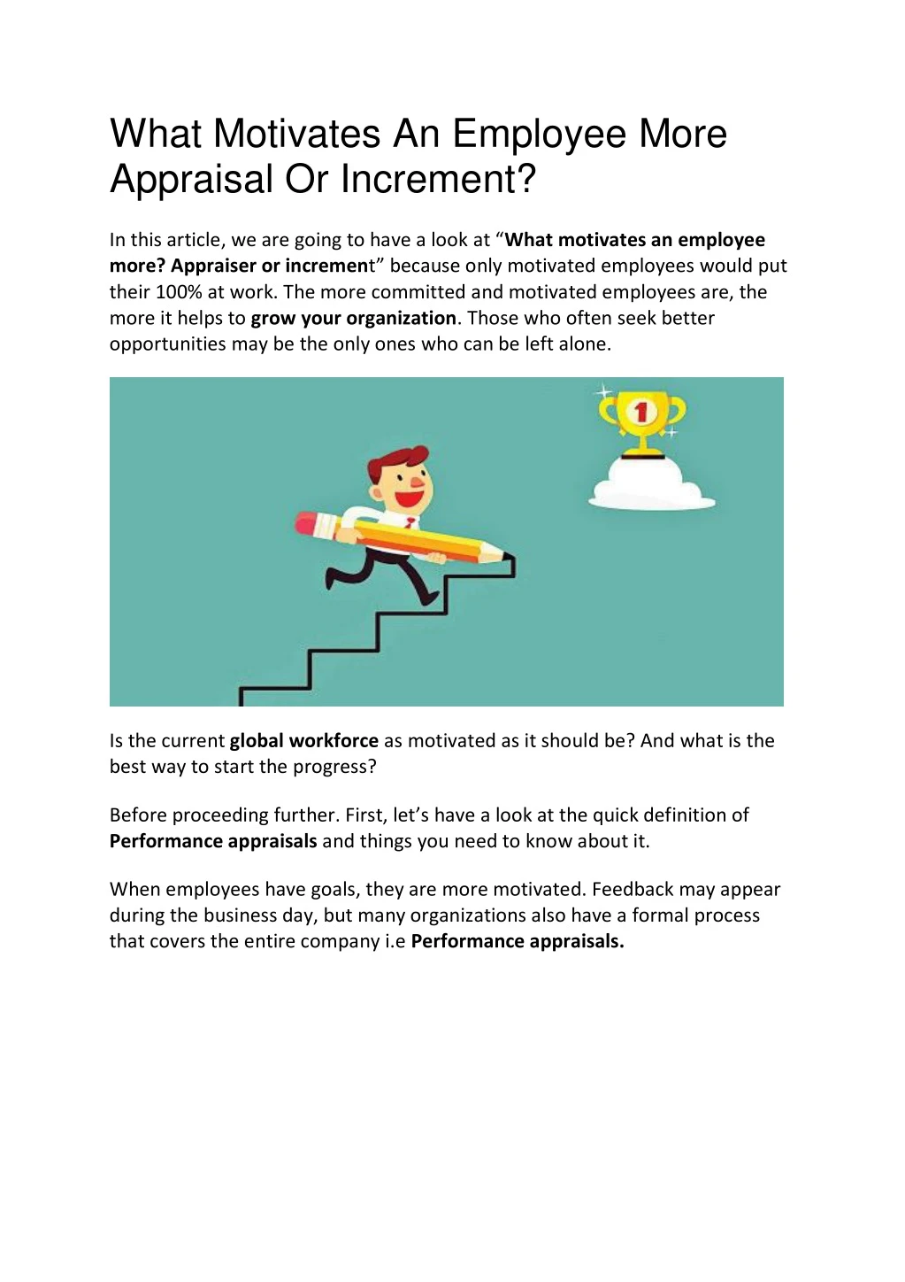 what motivates an employee more appraisal