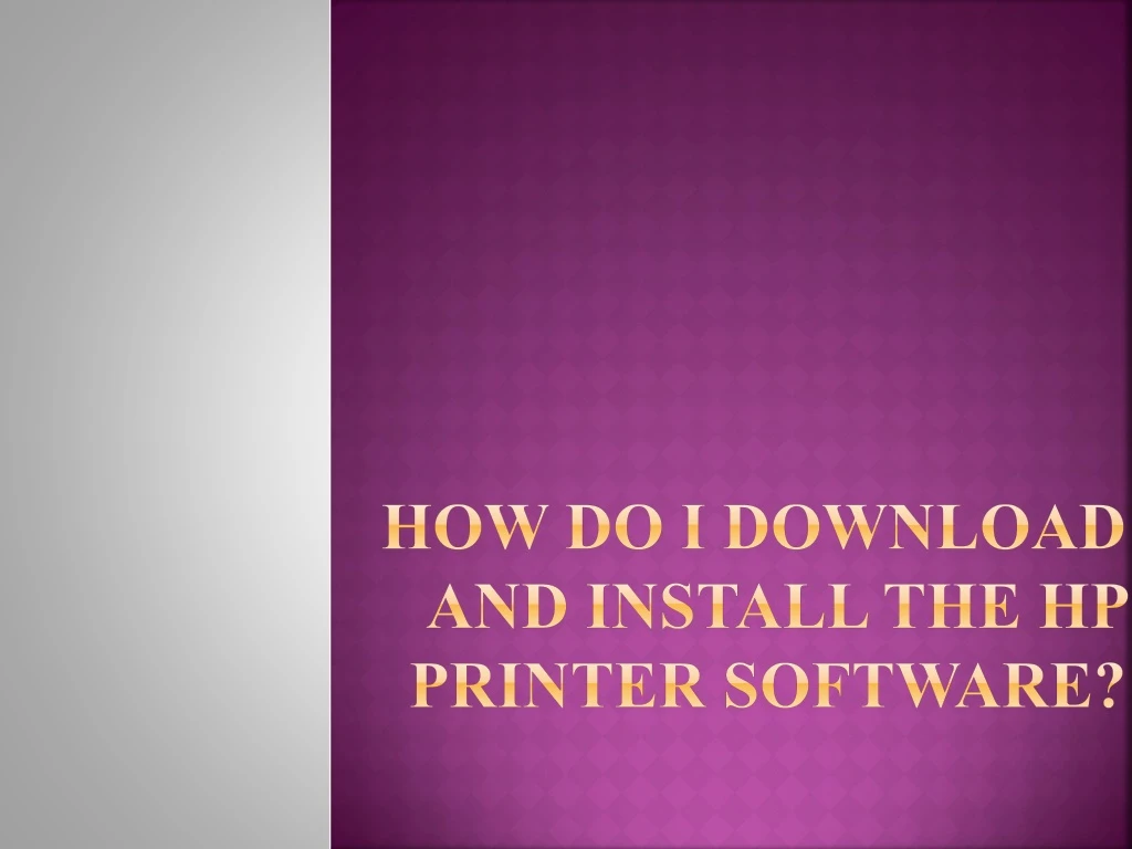 how do i download and install the hp printer software