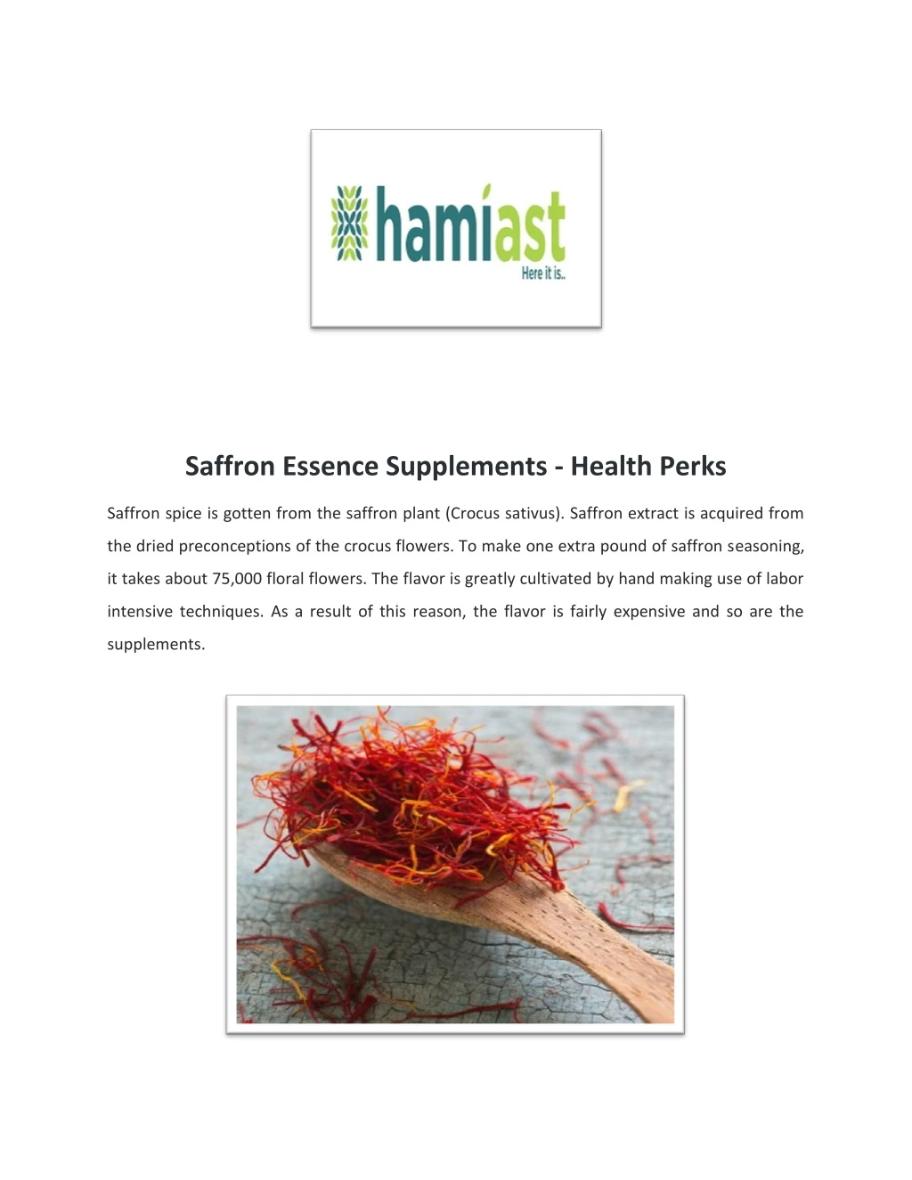 saffron essence supplements health perks