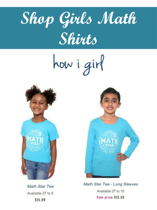 Shop Girls Math Shirts