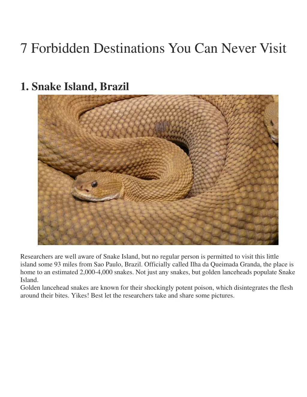 7 forbidden destinations you can never visit